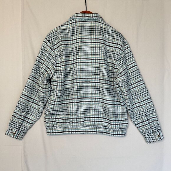 Bogey Boys Blue Black Ivory Sage Green Hounds Tooth Weekend Golf Jacket Size L - Picture 9 of 16